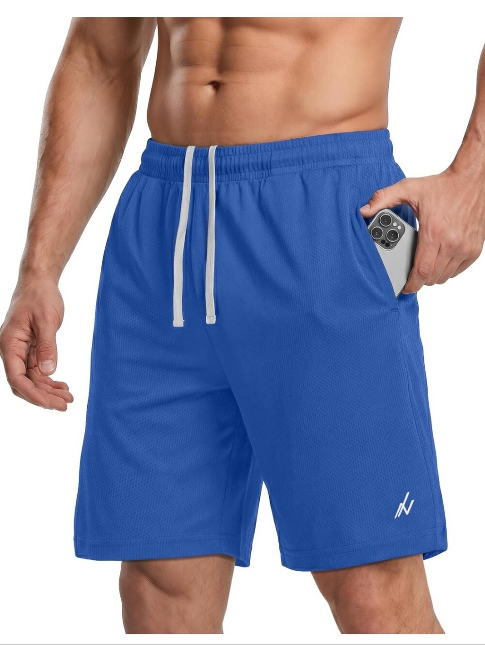 Men's Active Drawstring Shorts - Blue XL